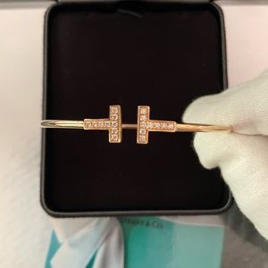 Tiffany T Rose Gold & Diamond Bracelet